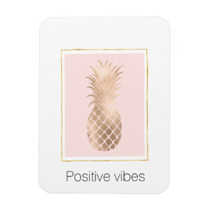 Gouden Roze Glam Tropische Ananas Magneet