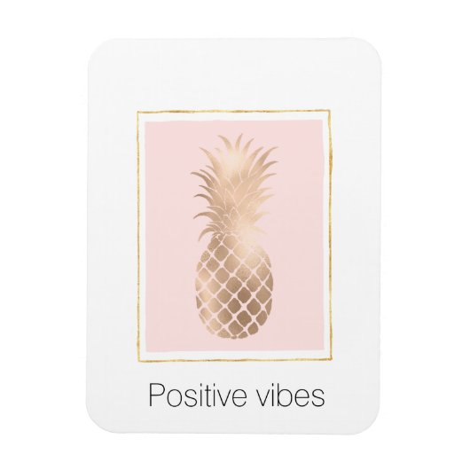 Gouden Roze Glam Tropische Ananas Magneet (Verticaal)