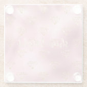 Gouden Roze Glitter Diamanten Glazen Onderzetter (Achterkant)