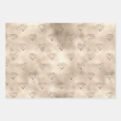 Gouden Roze Glitter Diamanten Inpakpapier Vel (Voorkant 3)