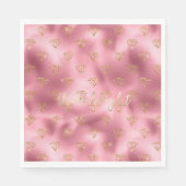 Gouden Roze Glitter Diamanten Servet (Voorkant)