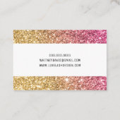 GOUDEN ROZE GLITTER LOGO luxe glamoureuze glitzy Visitekaartje (Achterkant)