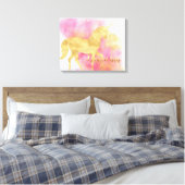 Gouden Roze Glitzy Dream Grote Eenhoorn Canvas Afdruk (Insitu (Slaapkamer))