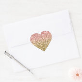 Gouden Roze Glitzy Sparkle Glitter Hart Sticker (Envelop)