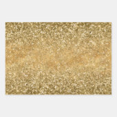 Gouden Roze Glitzy Sparkle Glitter Inpakpapier Vel (Voorkant 2)