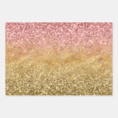 Gouden Roze Glitzy Sparkle Glitter Inpakpapier Vel (Voorkant)