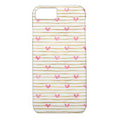 Gouden roze harten en strepen Case-Mate iPhone case (Achterkant)