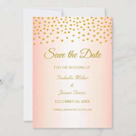 Gouden Roze Huwelijk Save the Date Uitnodiging