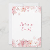 Gouden Roze Kersenbloesem Bloemmeisje Sweet 16 Kaart (Achterkant)