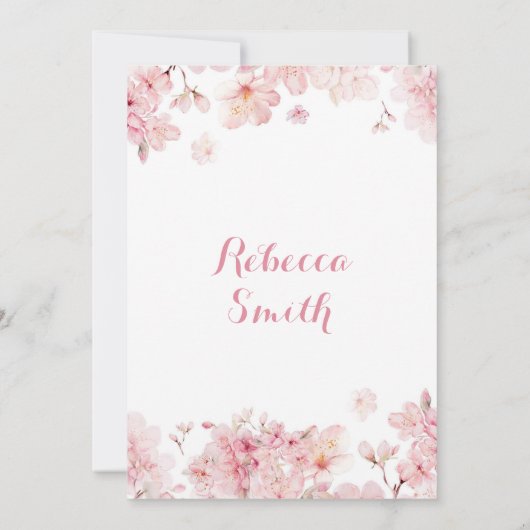 Gouden Roze Kersenbloesem Bloemmeisje Sweet 16 Kaart (Achterkant)