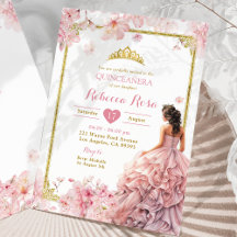 Gouden Roze Kersenbloesem Prinses Quinceañera