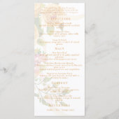Gouden Roze Lint Monogram Trouwmenu Menu (Achterkant)