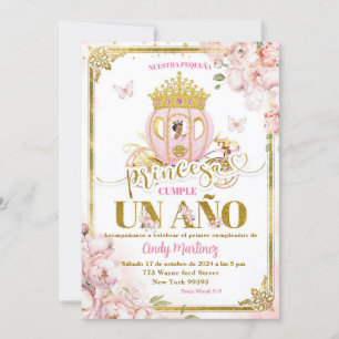 Gouden Roze Mexicaanse Union Princesa Carriage Inv Kaart
