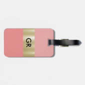 GOUDEN ROZE MINIMALISTISCHE ZWARTE TEKST BAGAGELABEL (Achterkant horizontaal)