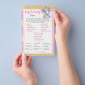 Gouden roze olifant raden het Snoep Baby ShowerGam Flyer (Hand)