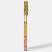 Gouden Roze Ombre Glitter Glam Naam Initiaal Meisj Case-Mate iPhone Case (Achterkant / Rechts)