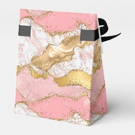 Gouden roze pailletten agaat zoet zestien dank u bedankdoosjes (Achterkant)