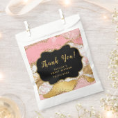 Gouden roze pailletten agaat zoet zestien dank u bedankzakje (Geknipt)