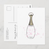 Gouden roze parfumfles briefkaart (Voorkant / Achterkant)