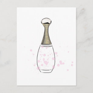 Gouden roze parfumfles briefkaart