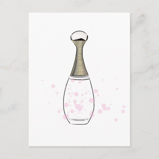 Gouden roze parfumfles briefkaart (Voorkant)