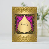 Gouden Roze Partij Kaart (Staand voorkant)