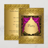 Gouden Roze Partij Kaart (Voorkant / Achterkant)