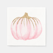 Gouden Roze Pompoen Halloween Thanksgiving Party Servet (Voorkant)
