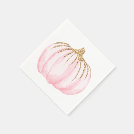 Gouden Roze Pompoen Halloween Thanksgiving Party Servet (Hoek)