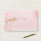 Gouden Roze Roze Glitter Sterren Post-it® Notes (Op bureau)