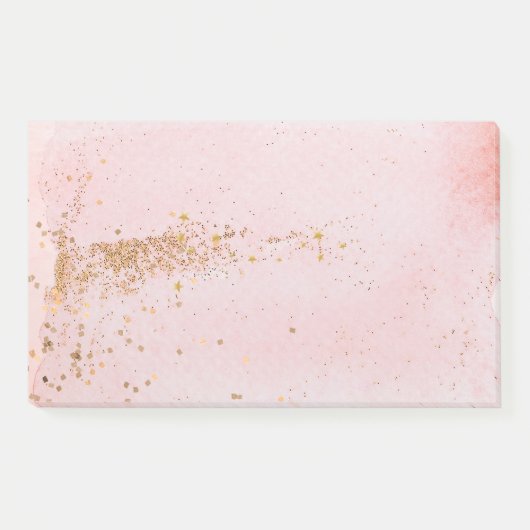 Gouden Roze Roze Glitter Sterren Post-it® Notes (Voorkant)