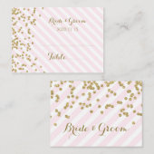 Gouden Roze Streep Trouwtafel Plaats Kaarten Plaatskaartje (Voorkant / Achterkant)
