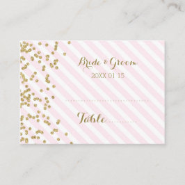 Gouden Roze Streep Trouwtafel Plaats Kaarten Plaatskaartje