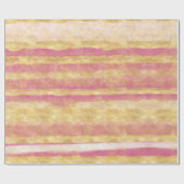 Gouden Roze Strepen Glitz Cadeaupapier (Vlak)