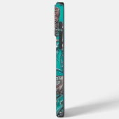 Gouden Roze Teal Vlinder Gepersonaliseerde Naam Case-Mate iPhone Case (Achterkant / Links)