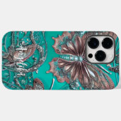 Gouden Roze Teal Vlinder Gepersonaliseerde Naam Case-Mate iPhone Case (Achterkant (horizontaal))