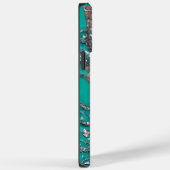 Gouden Roze Teal Vlinder Gepersonaliseerde Naam Case-Mate iPhone Case (Achterkant / Rechts)