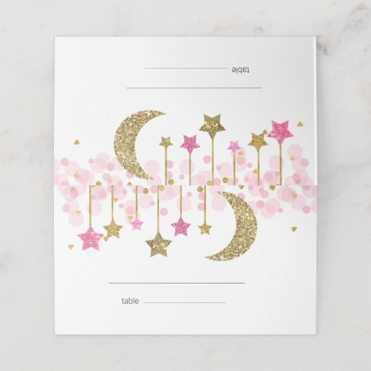 Gouden Roze twinkle Dank u kaart Plaatskaartje (Buitenkant ongevouwen)