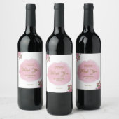 Gouden Roze Typografie Elegante Eenvoudige Moderne Wijn Etiket (Flessen)