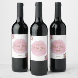 Gouden Roze Typografie Elegante Eenvoudige Moderne Wijn Etiket