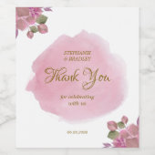 Gouden Roze Typografie Elegante Eenvoudige Moderne Wijn Etiket (Enkel label)