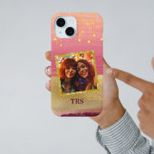 Gouden roze verf streken en Twinkle Lights Foto Case-Mate iPhone Case