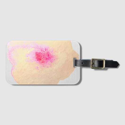 Gouden Roze Waterverf Bloemen Bagagelabel (Voorkant (horizontaal))