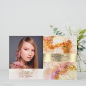 Gouden roze waterverf Faux folie Bifold Brochure (Staand voorkant)