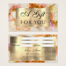 Gouden Roze waterverf Faux folie cadeaubon