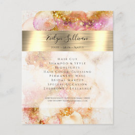 Gouden Roze waterverf Faux folie Flyer