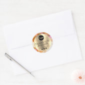 Gouden Roze waterverf Faux folie logo sticker (Envelop)