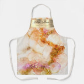 Gouden roze waterverf faux folie schort (Voorkant)