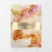 Gouden Roze Waterverf Faux Folie Trifold Brochure Drieluik Kaart (Cover)