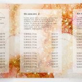 Gouden Roze Waterverf Faux Folie Trifold Brochure Drieluik Kaart (Binnenkant midden)